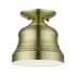 Livex Lighting Endicott 7" Wide Semi-Flush Ceiling Fixture Antique Brass
