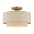 Livex Lighting Bellingham 13" Wide Semi-Flush Drum Ceiling Fixture Antique Gold Leaf