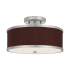 Livex Lighting Park Ridge 2 Light 13" Wide Semi-Flush Drum Ceiling Fixture Brushed Nickel