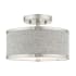 Livex Lighting Park Ridge 2 Light 11" Wide Semi-Flush Drum Ceiling Fixture Brushed Nickel
