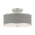 Livex Lighting Park Ridge 2 Light 13" Wide Semi-Flush Drum Ceiling Fixture Brushed Nickel
