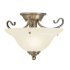 Livex Lighting Coronado 1 Light Semi-Flush Ceiling Fixture Antique Brass