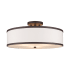 Livex Lighting Park Ridge 3 Light 18" Wide Semi Flush Drum Ceiling Fixture Bronze