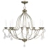 Livex Lighting Chesterfield 8 Light 1 Tier Chandelier with Crystal Accents Antique Brass