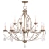 Livex Lighting Chesterfield 12 Light 2 Tier Chandelier with Crystal Accents Antique Gold Leaf