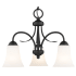 Livex Lighting Ridgedale 13.25 Inch Tall Down Lighting 1 Tier Chandelier with 3 Lights Black