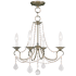 Livex Lighting Pennington 4 Light Pendant with Crystal Accents Antique Brass