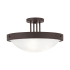 Livex Lighting New Brighton 3 Light Semi Flush Ceiling Fixture Bronze