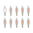 Livex Lighting Pack of (10) 5.3 Watt Vintage Edison Dimmable CA10 Candelabra (E12) LED Bulbs - 600 Lumens, 3000K, and 80CRI Clear