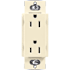 Lutron Claro 15A Duplex Receptacle, Decorator-Style Outlet Almond