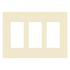 Lutron Claro Three Gang Designer Wall Plate Almond
