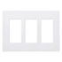 Lutron Claro Three Gang Designer Wall Plate White
