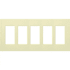 Lutron Claro Five Gang Designer Wall Plate Almond