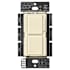 Lutron Maestro LED+ Dual Dimmer and Switch, 75W LED Bulbs, Single Pole Almond