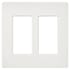 Lutron Claro 2 Gang Wall Plate for Decorator-Style Dimmers, Switches, and Outlets Architectural White
