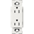 Lutron Claro 15A Duplex Receptacle, Decorator-Style Outlet Architectural White