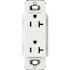 Lutron Claro 20A Duplex Receptacle, Decorator-Style Outlet Architectural White