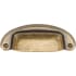 Manzoni 1-1/4 Inch Center to Center Zamac Cup Cabinet Pull from the Classic European Renaissance Collection Distressed Brass