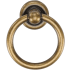 Manzoni 1-5/8 Inch Long Zamac Ring Cabinet Pull from the Classic European Renaissance Collection Distressed Brass