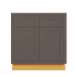 Maplevilles Cabinetry Inset 33" Wide x 35" Tall Double Door Base Cabinet with Double Drawers Dark Grey