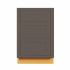 Maplevilles Cabinetry Inset 21" Wide x 35" Tall Base Cabinet with Triple Drawers Dark Grey