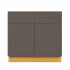 Maplevilles Cabinetry Inset 36" Wide x 35" Tall Double Door Base Cabinet Dark Grey