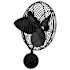 Matthews Fan Company Bruna Parede 13" 3 Blade Indoor Wall Mount Fan with Cage Black