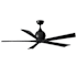 Matthews Fan Company Irene-5 60" 5 Blade Indoor Ceiling Fan Matte Black