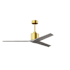Matthews Fan Company Mollywood 60" 3 Blade Indoor Ceiling Fan with Remote Control Brushed Brass / Barnwood Tone