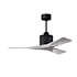 Matthews Fan Company Nan 42" 3 Blade Indoor Ceiling Fan with Remote Control Matte Black / Barnwood