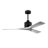 Matthews Fan Company Nan 52" 3 Blade Indoor Ceiling Fan with Remote Control Matte Black / Barnwood