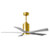 Matthews Fan Company Patricia 52" 5 Blade Indoor LED Ceiling Fan with Remote Control Brushed Brass / Barnwood Tone