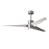 Matthews Fan Company Super Janet 60" 3 Blade Indoor LED Ceiling Fan with Reversible Motor, Wall Control, Remote and LED Light Kit Included Brushed Nickel / Barn Wood Tone