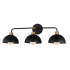 Maxim Thelonious 3 Light 31" Wide Vanity Light Black / Natural Aged Brass