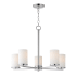 Maxim Lateral 5 Light 24" Wide Pillar Candle Style Chandelier Satin Nickel