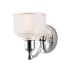 Maxim Hollow Single Light 8" Tall Wall Sconce with Glass Bell Shade Polished Chrome