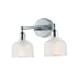 Maxim Hollow 2 Light 14" Wide Bathroom Vanity Light with Glass Bell Shades Polished Chrome
