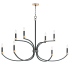 Maxim Charlton 8 Light 48" Wide Taper Candle Style Chandelier Black / Antique Brass