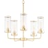 Maxim Crosby 5 Light 24" Wide Pillar Candle Chandelier Satin Brass