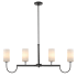 Maxim Town and Country 4 Light 43" Wide Linear Chandelier Black