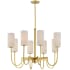 Maxim Town and Country 8 Light Chandelier Satin White / Satin Brass