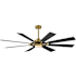 Maxim Helm 72" 8 Blade Indoor LED Ceiling Fan Black / Natural Aged Brass