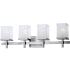 Maxim Tetra 30" Wide Bathroom Light with Square Linen Glass Shades Satin Nickel