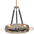Maxim Plank 6 Light 20" Wide Distressed Wood Ring Chandelier Weathered Wood / Antique Brass