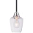 Maxim Goblet 5" Wide Pendant with Clear Glass Shade Black / Satin Nickel
