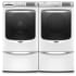 Maytag 27 Inch Wide 5 Cu. Ft. Washer and 27 Inch Wide 7.3 Cu. Ft. Gas Dryer Laundry Pair with Storage Pedestal and 24 Hr Fresh Hold® Option White