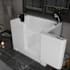 MediTub 47" Acrylic Soaking Walk In Tub for Alcove, Corner, or Single Wall Installations with Right Drain, Overflow, Fast Filling Roman Tub Filler and Hand Shower White