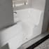 MediTub 53" Fiberglass Soaking Walk In Tub for Alcove Installations with Left Drain, Drain Assembly, Overflow, Hand Shower and Roman Tub Filler White