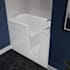 MediTub 54" Acrylic Soaking Walk In Tub for Alcove Installations with Right Drain, Drain Assembly, Overflow, Fast Filling Roman Tub Filler and Hand Shower White