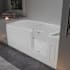 MediTub 60" Acrylic Whirlpool Walk In Tub for Alcove Installations with Right Drain, Drain Assembly, Overflow and Easy Step Door White
